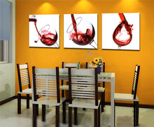 Load image into Gallery viewer, 3 Panel Red Wine Glass Painting Canvas Wall Art Picture Home Decoration Living Room Canvas Print Painting Canvas Art Unframed
