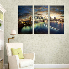 Load image into Gallery viewer, No Frame Oil Painting Famous Building Europe Germany Bridge Night View Modular Pictures Art Wall Canvas Scenery Home Decor 3pcs
