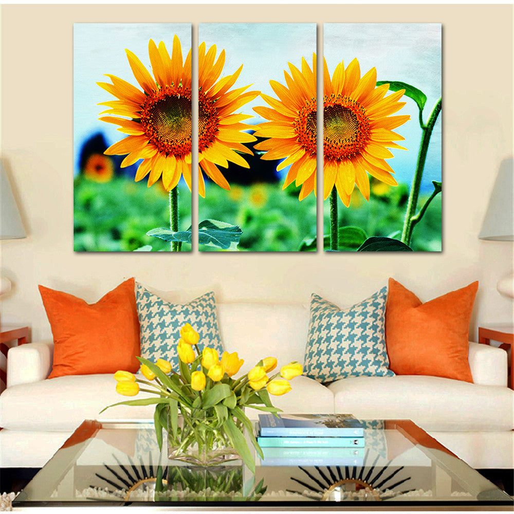 Wholesale Drop-shipping Canvas Painting Sunflower Landscape Modern Printing Home Decor Wall Art Poster Modular Picture 5 Pieces