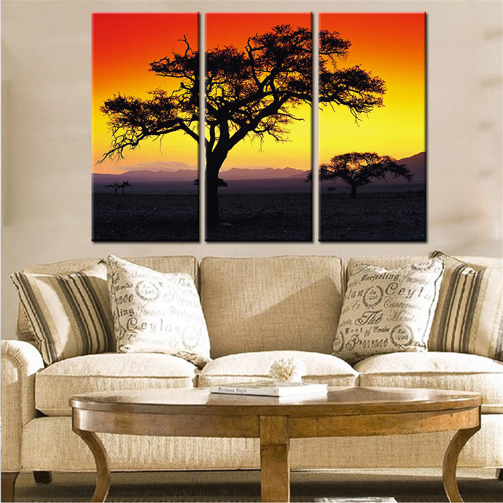 Wholesale Canvas Painting Sunset Landscape Modern Art Printing on Canvas Home Decor Wall Art Poster Modular Oil Picture 3 Pieces
