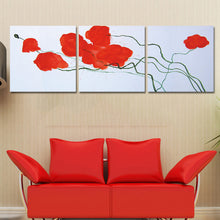 Load image into Gallery viewer, Unframed Red Flower Print Oil Painting Home Decor Wall Art Canvas Picture for Living Room with No Frame Modular-painting 3 Panel
