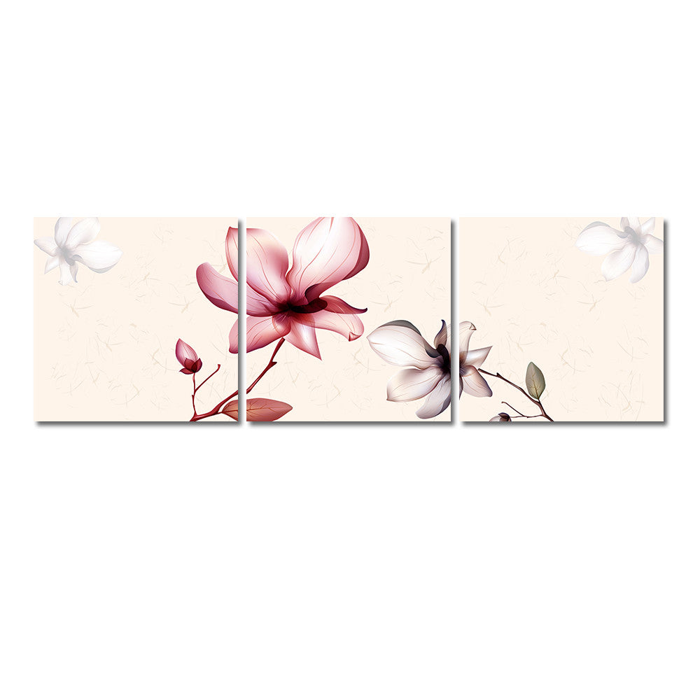 Unframed Modern Canvas Pictures for Living Room Flower Oil Painting Cuadros Decoration Poster Wall Art Print on Canvas 3 Pieces