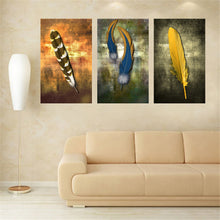 Load image into Gallery viewer, Oil Paintings on Canvas Feather White Modern Abstract Oil Painting Wall Art Home Decor Picture for Living Room Bedroom Gift 3pcs

