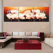 Load image into Gallery viewer, Flower Painting 3 Piece Canvas Print Wall Art Modular Painting Cuadros Decoracion Modernos Oil Painting Home Decoration Unframed
