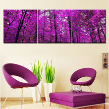 Load image into Gallery viewer, Purple Tree Oil Painting Canvas Art Modern Landscape Painting Cuadros Decoration Wall Pictures for Living Room No Frame 3 Pieces
