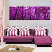 Load image into Gallery viewer, Purple Tree Oil Painting Canvas Art Modern Landscape Painting Cuadros Decoration Wall Pictures for Living Room No Frame 3 Pieces
