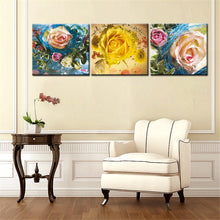 Load image into Gallery viewer, Modern Flower Painting Canvas Art Print Poste Wall Pictures for Living Room Modular-painting Wall Art Painting 3 Pieces No Frame
