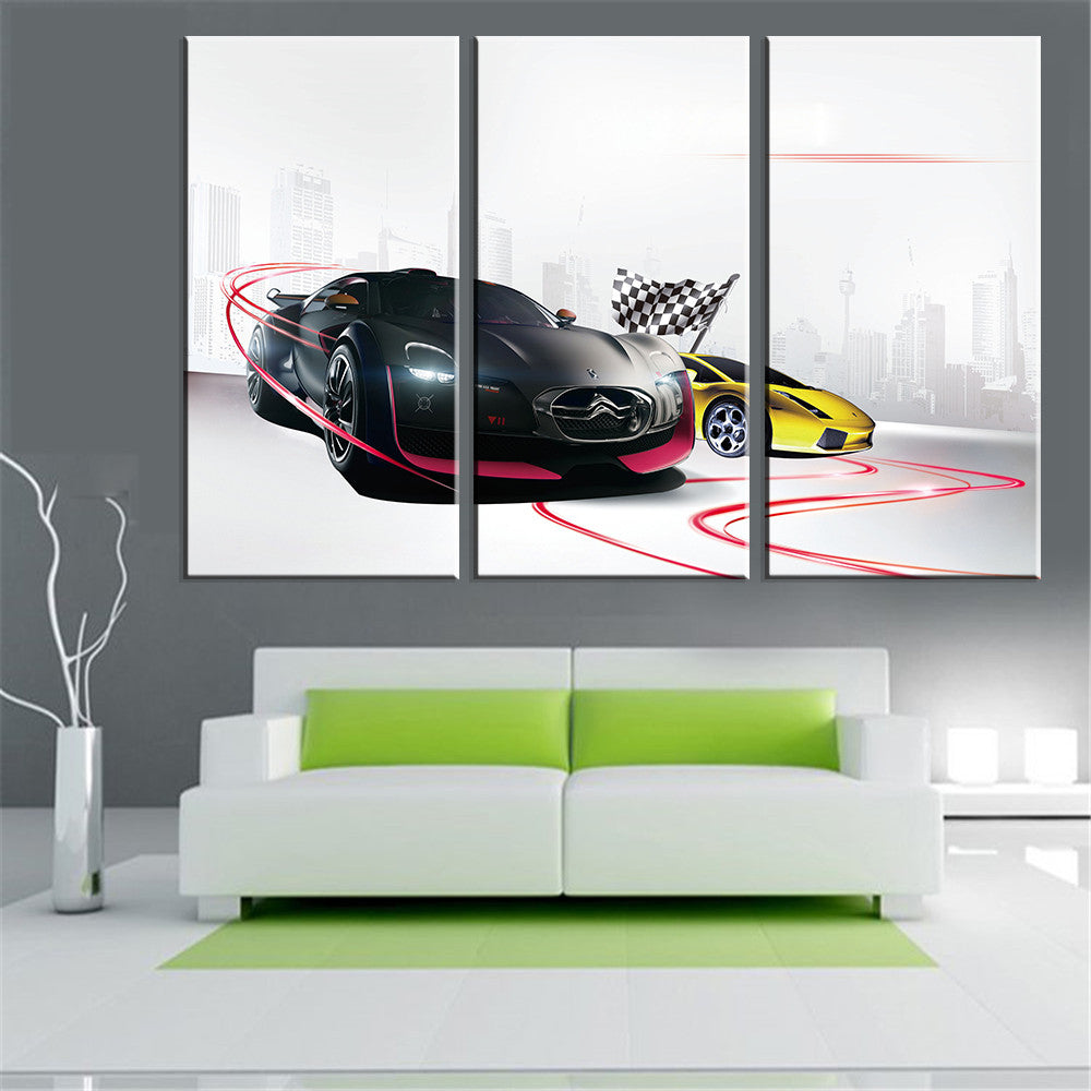Hot Modern Art Canvas Painting Car Picture Wall Picture HD A4 Art Printed and Poster Oil Painting Home Decoration No Frame 3pcs