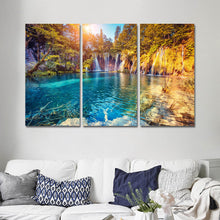 Load image into Gallery viewer, Oil Painting Canvas Pictures for Living Room with No Frame Posters and Prints Landscape Waterfall Wall Art Home Decor 3 Pieces
