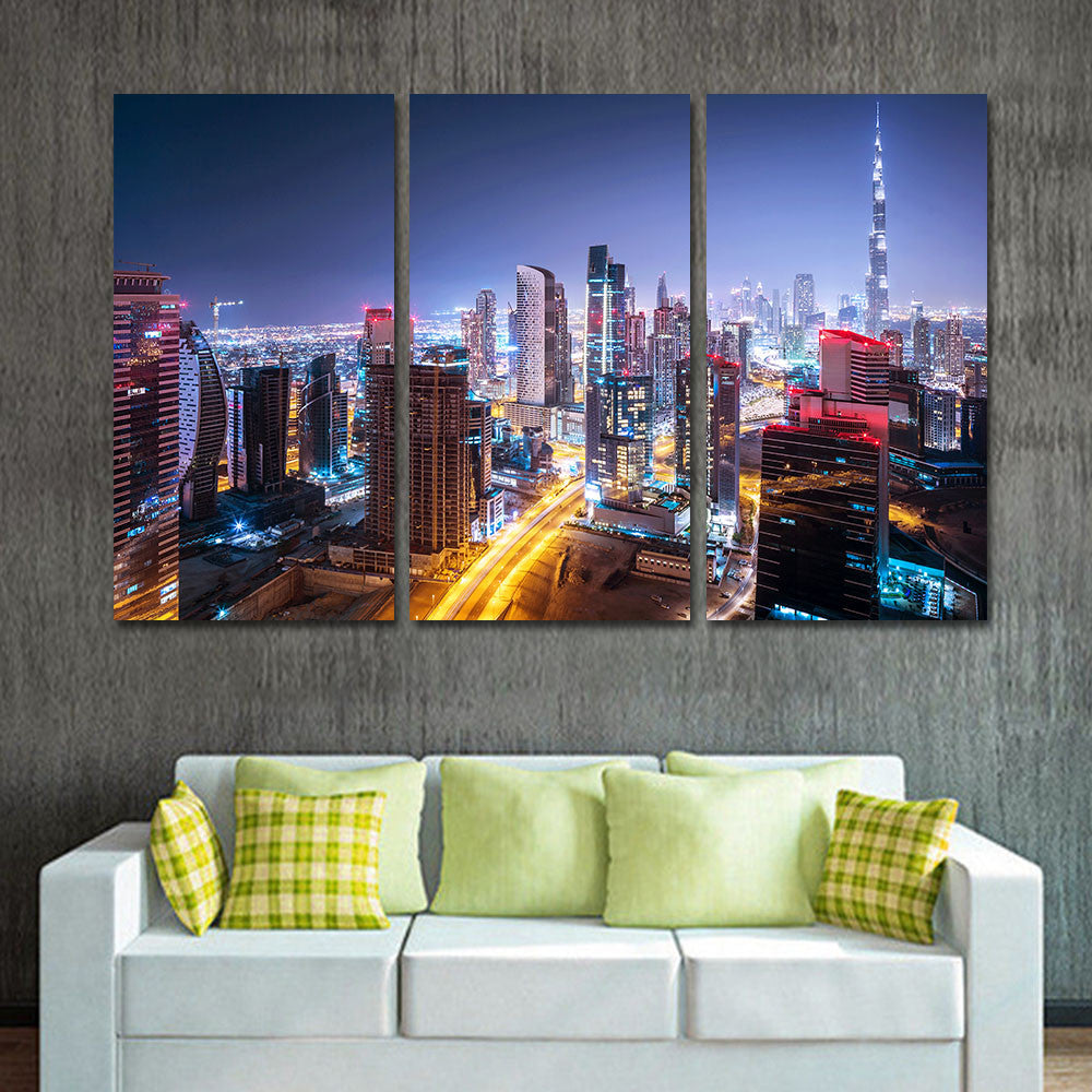 Unframed Modern Oil Painting Canvas Art Print Posters City Landscape Wall Pictures for Living Room Wall Art Home Decor 3 Pieces