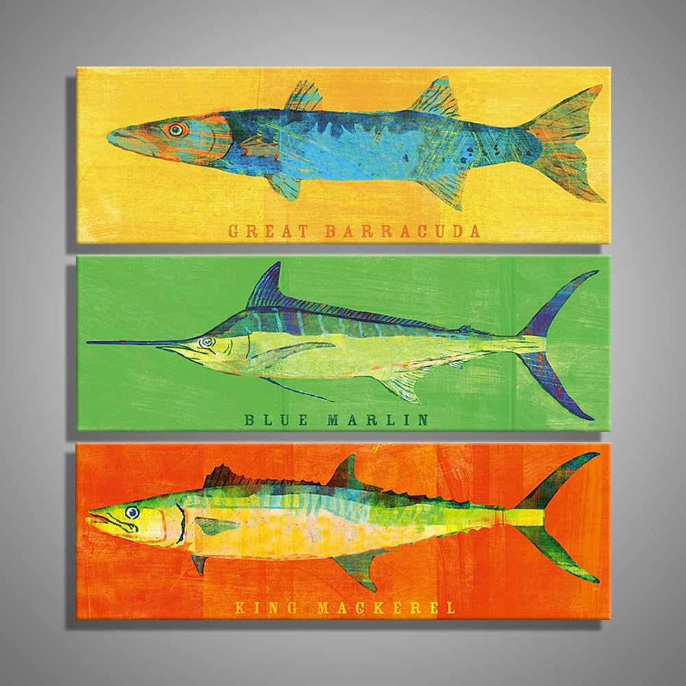 Oil Painting Canvas Colorful Fish Art Decoration Painting Home Decor Modern Wall Pictures For Living Room(3PCS)