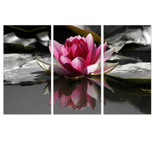 Load image into Gallery viewer, Lotus Print on Canvas Modern Home Decoration Flower Ink Oil Painting Unframed Wall Pictures for Room Wall Decor Panels 3 Pieces
