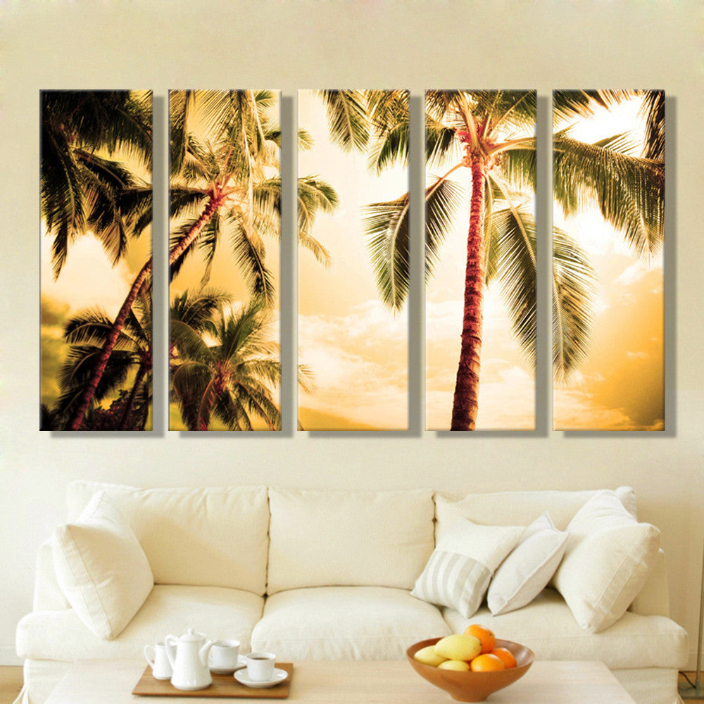 Oil Painting Canvas Tree Landscape Wall Art Decoration Home Decor On Canvas Modern Wall Pictures For Living Room(5PCS)