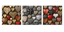 Load image into Gallery viewer, 3 Pieces Heart Shape Stone Canvas Picture Art Print Wall Paintin Home Decor for Living Room Unique Christmas Decoration Unframed
