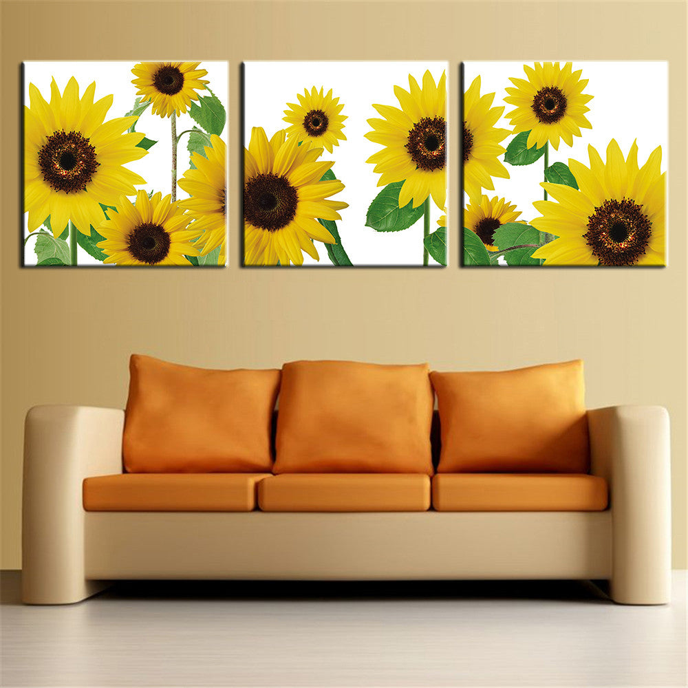 The Most Famous Living Room Painting Wall Art Picture Flower Sunflower for Home Decor Ideas Print on Canvas Oil Painting 3pcs