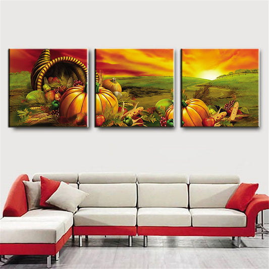 3 Panel Large Modern Printed Sunset Fruit Oil Painting Picture Cuadros Decoracion Canvas Wall Art for Living Room Unframed