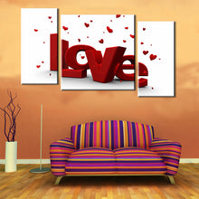 Load image into Gallery viewer, Oil Painting Canvas Print Letter Love Home Decor Art Work on Wall Sweet Gift for Lovers Wedding Decoration Picture 3pcs
