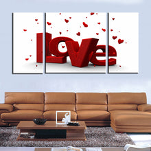 Load image into Gallery viewer, Oil Painting Canvas Print Letter Love Home Decor Art Work on Wall Sweet Gift for Lovers Wedding Decoration Picture 3pcs
