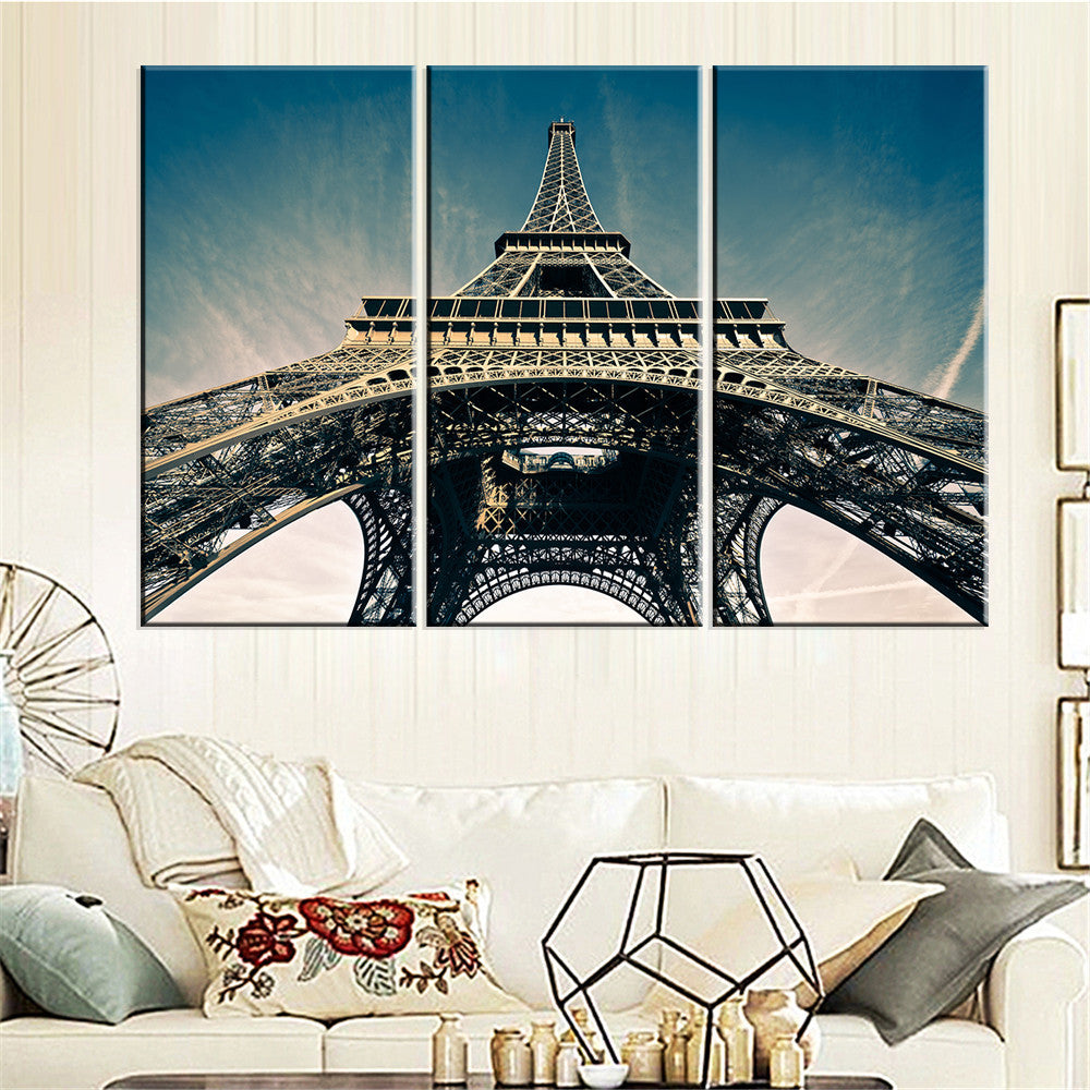Modern Canvas Painting Eiffel Tower Art Picture Oil Painting Home Decor Paris Landscape Modular Wall Painting No Frame 3 Pieces