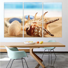 Load image into Gallery viewer, Modern Canvas Pictures Shells Seaview Landscape Beach Wall Posters and Prints Home Decor Oil Paintings for Living Room 3 Pieces
