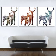 Load image into Gallery viewer, Mordern Abstract Deer Canvas Painting Picture Wall Art Picture for Living Room NO Frame Home Decor Picture Canvas Poster 3 Panal
