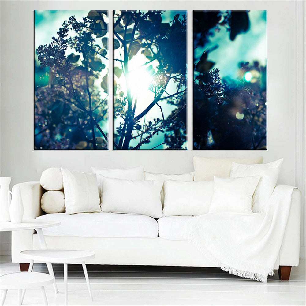 Unframed Canvas Painting Landscape Sunshine Through The Leaves Oil Picture Wall Poster View A4 HD Art Print Home Decoration 3Pcs