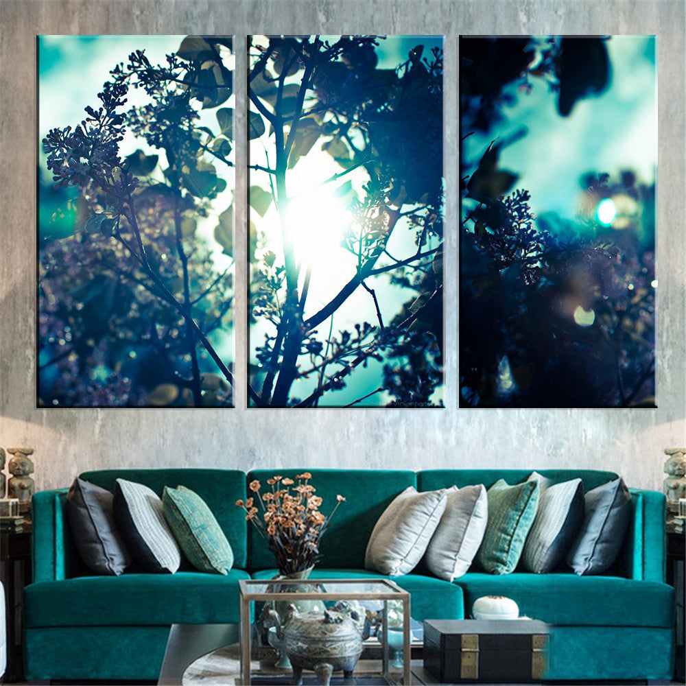 Unframed Canvas Painting Landscape Sunshine Through The Leaves Oil Picture Wall Poster View A4 HD Art Print Home Decoration 3Pcs