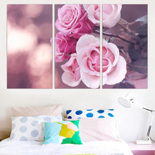 Load image into Gallery viewer, Unframed Canvas Painting Rose Flower Wall Painting Modular Oil Picture A4 Art Print and Poster Unique Gift Home Decoration 3pcs
