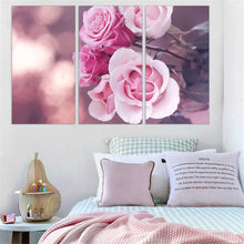 Load image into Gallery viewer, Unframed Canvas Painting Rose Flower Wall Painting Modular Oil Picture A4 Art Print and Poster Unique Gift Home Decoration 3pcs
