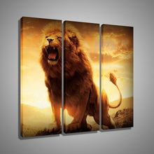 Load image into Gallery viewer, Oil Painting Canvas Abstract Lion Sunset Landscape Wall Art Decoration Home Decor Modern Wall Pictures For Living Room(3PCS)
