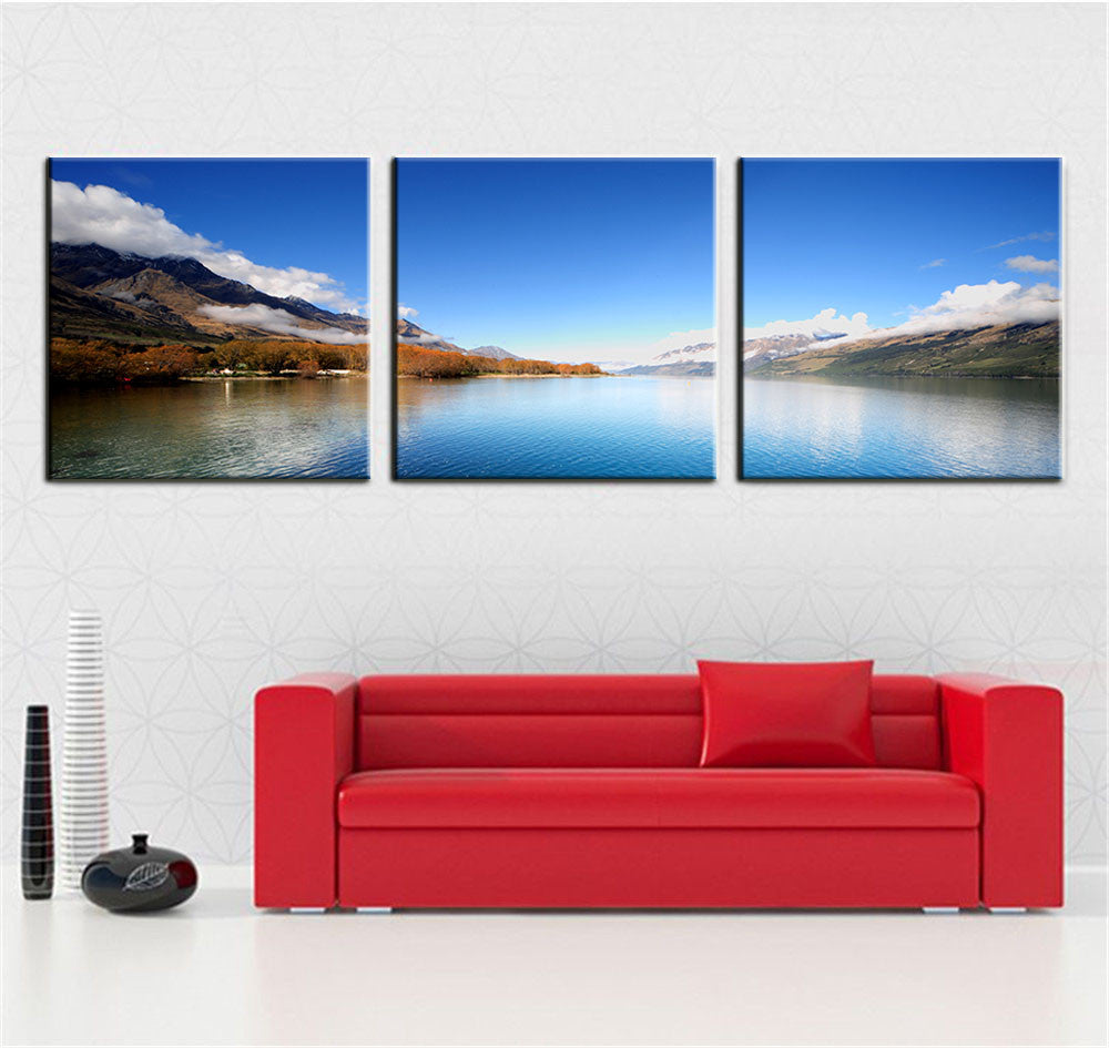Print Art Canvas Painting Unframed 3 Piece Large HD Mountain Lake for Living Room Wall Picture Decoration Home Free Shipping