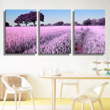 Load image into Gallery viewer, Oil Painting Canvas Abstract Purple Flowers Landscape Wall Art Decoration Home Decor Modern Wall Pictures For Living Room (3PCS)
