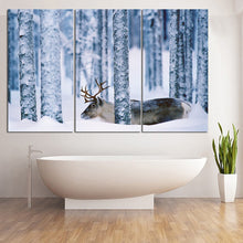 Load image into Gallery viewer, 3 Pieces Unframed Deer Canvas Painting Animal Landscape Quadros Decoration Poster and Print Wall Art Oil Picture for Living Room
