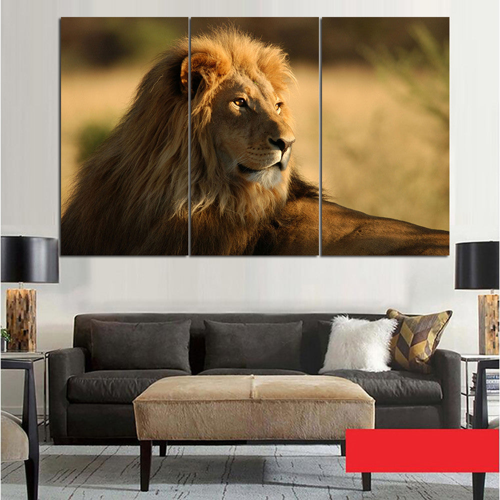 No Frame Lion Canvas Painting Animal Poster Landscape Cuadros Decoration Home Decor Wall Art Canvas Picture for Living Room 3pcs