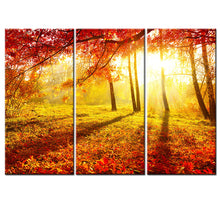 Load image into Gallery viewer, Unframed Canvas Painting Red Tree Landscape Sun Scenery Home Decor Oil Picture Wall Art Decorative Picture for Living Room 3 Pcs
