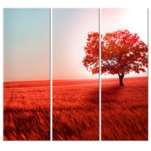 Load image into Gallery viewer, No Frame Red Tree Oil Painting Posters Landscape Cuadros Decoration Canvas Art Wall Picture for Living Room Home Decor 3 Pieces
