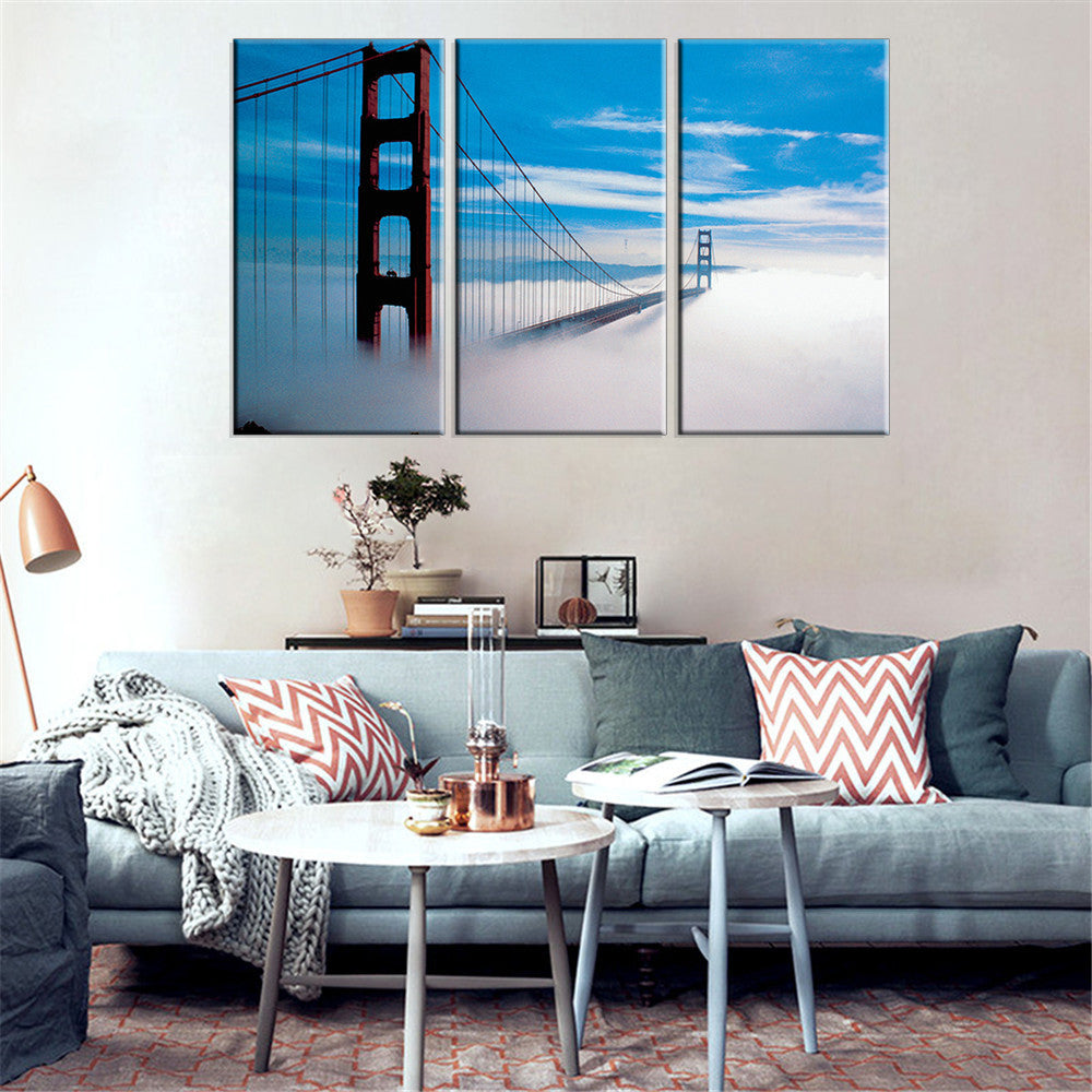 Unframed Canvas Painting Bridge HD A4 Art Print Home Decoration Landscape Modern Art Wall Picture for Livingroom Panels 3 Pieces