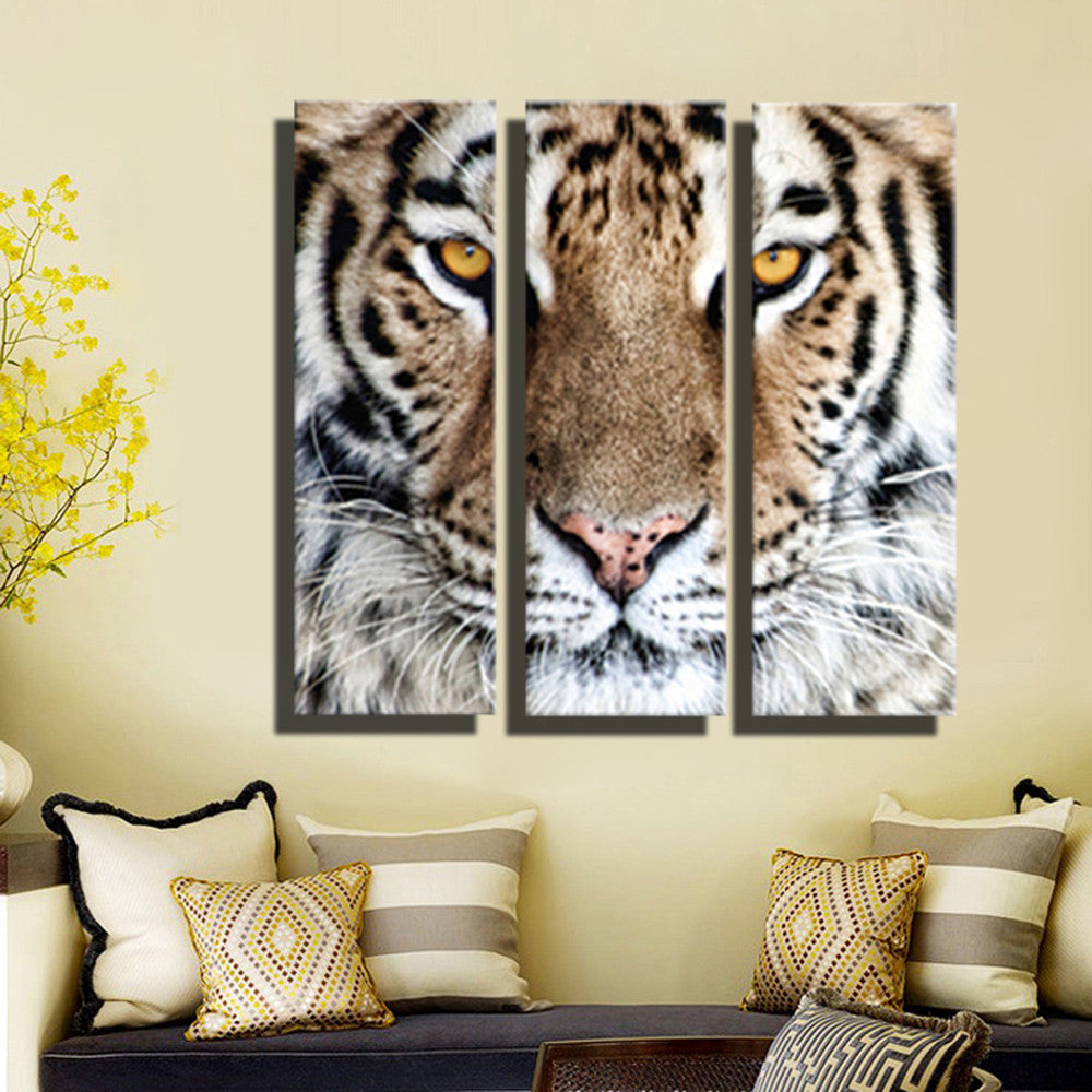 HD Oil Painting Tiger Head Wall Art Home Decor Animal On Canvas Modern Wall Pictures For Living Room Artworks no Frame 3 Pieces