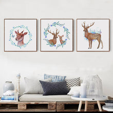 Load image into Gallery viewer, 3pcs Modern Art Simple Art Watercolor Deer&#39;s Whisper Flower Print Canvas Poster Wall Picture Restaurant Home Decorative Painting
