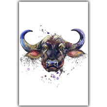 Load image into Gallery viewer, Modern Simple Watercolor Splash African Grassland Animal Collection A4 Art Print Poster Canvas Printing Wall Image Home Decor
