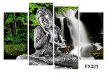 Load image into Gallery viewer, 4 Panel Abstract Printed Buddhism Lord Buddha Painting Canvas Art Buda Picture Paintings Cuadros For Living Room Unframed FX021
