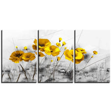 Load image into Gallery viewer, Artsailing 3 Panels Yellow Poppy Flower Picture Canvas Painting Abstract Posters Print Wall Art  For Living Room Home Decor
