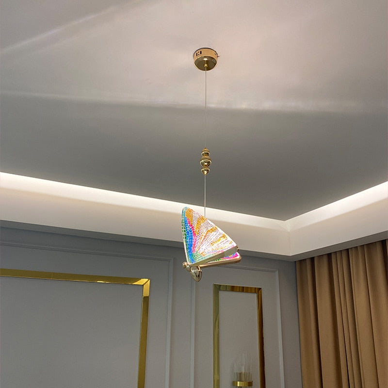 Butterfly Chandelier Bedside Lamp Master Bedroom Light Luxury Long Line Lamp Simple Dining Room Lamp Dining Table Bar