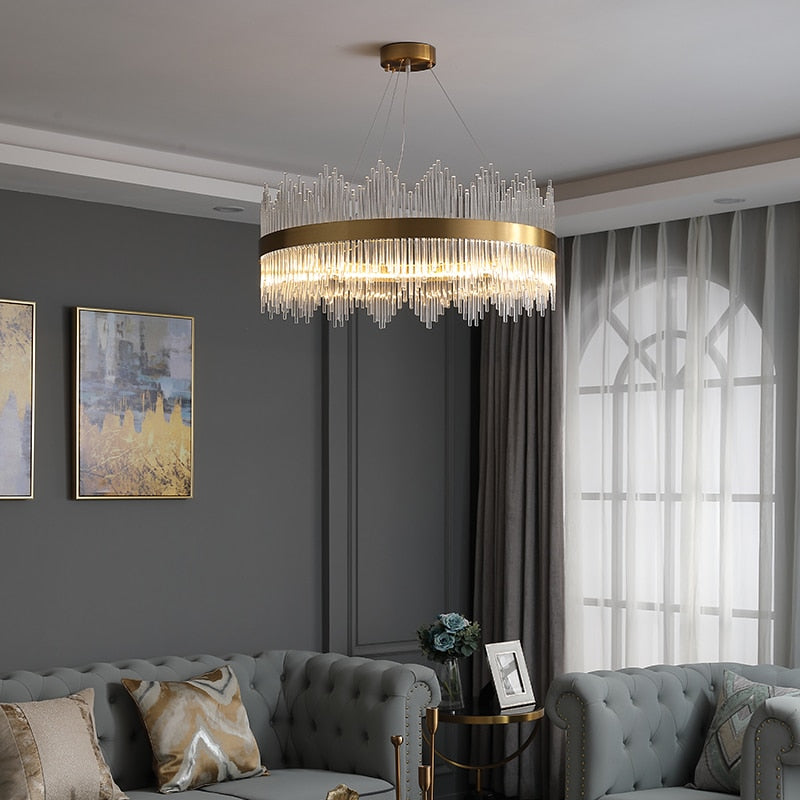 Chandelier Living Room Lamp Modern Simple Atmospheric Crystal Lamp LED Restaurant Chandelier Bedroom Lamp