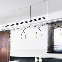 Load image into Gallery viewer, Designer Espresso Dining Room Chandelier Nordic Simple Modern Dining Room Bar Lighting Geometric Art Line Restaurant Lamp

