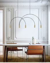 Load image into Gallery viewer, Designer Espresso Dining Room Chandelier Nordic Simple Modern Dining Room Bar Lighting Geometric Art Line Restaurant Lamp
