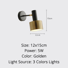 Load image into Gallery viewer, Small wall lamp bedroom modern minimalist living room aisle wall lamp balcony wall lamp free wiring all copper bedside wall lamp
