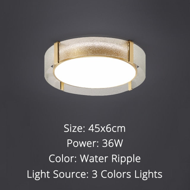 All-copper light luxury ceiling lamp Smart three-color dimming for living room, room and bedroom Support Tmall Genie