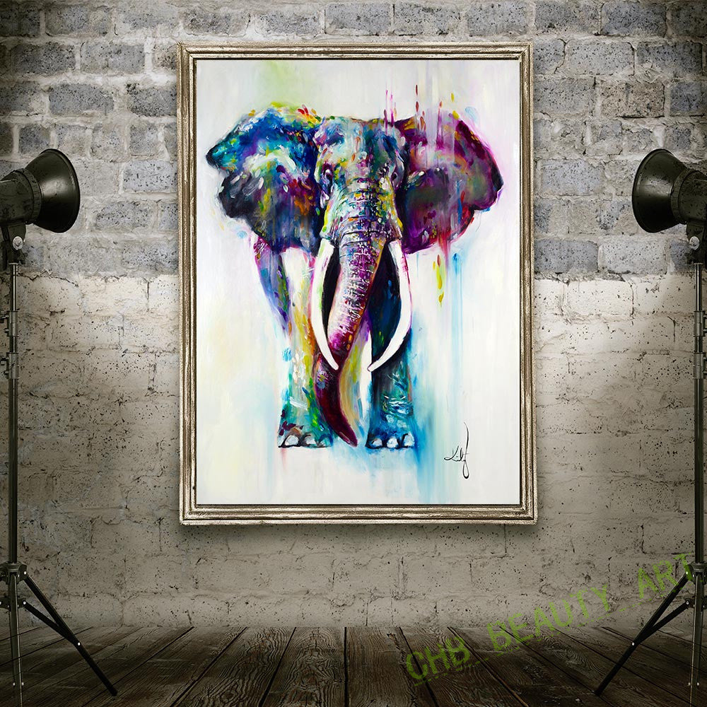 Kate Canvas Painting HD Printed On Canvas Art Animal Watercolor Elephant Wall Pictures For Living Room Home Decorative Unframed