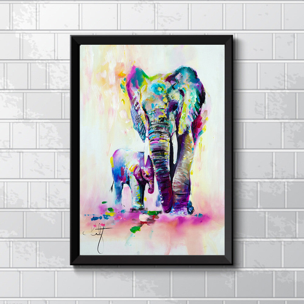 Kate Canvas Painting HD Printed On Canvas Art Animal Elephant Son Wall Pictures For Living Room Home Decor Unframed
